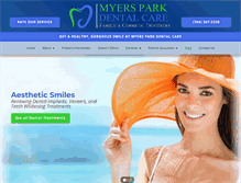 Tablet Screenshot of myersparkdentalcare.com